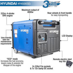 Alternative view of Hyundai HY4500SEi Portable Generator For E-Bikes